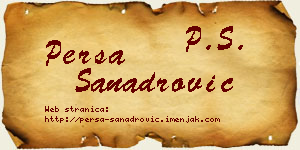 Persa Sanadrović vizit kartica